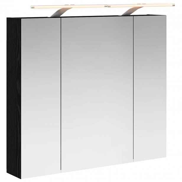 vidaXL Koupelnová zrcadlová skříň Černý dub 80 x 14.5 x 70 cm