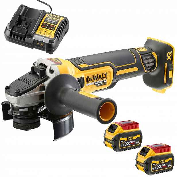 Aku úhlová bruska DeWALT DCG405N napájecí sada DCB1104T2