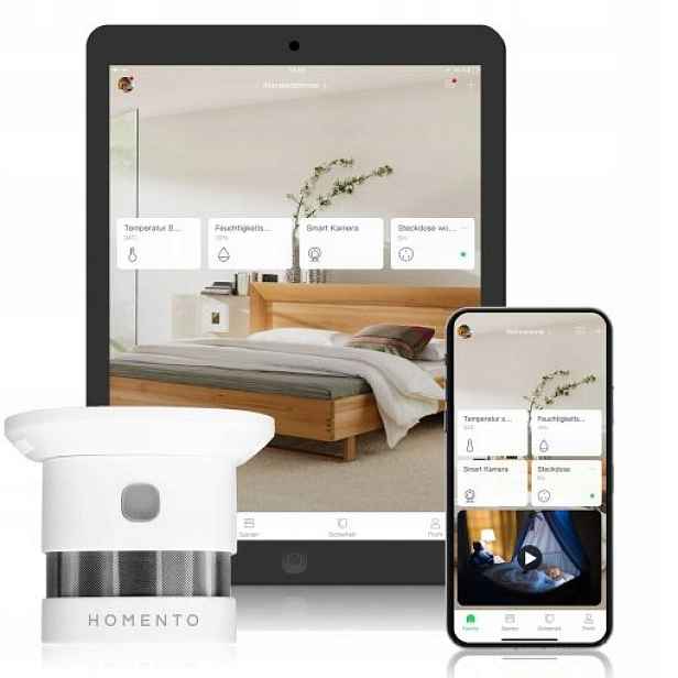 Detektor Kouře Inteligentní Fotoelektrický Alarm 85 Db Aplikace Homento Led
