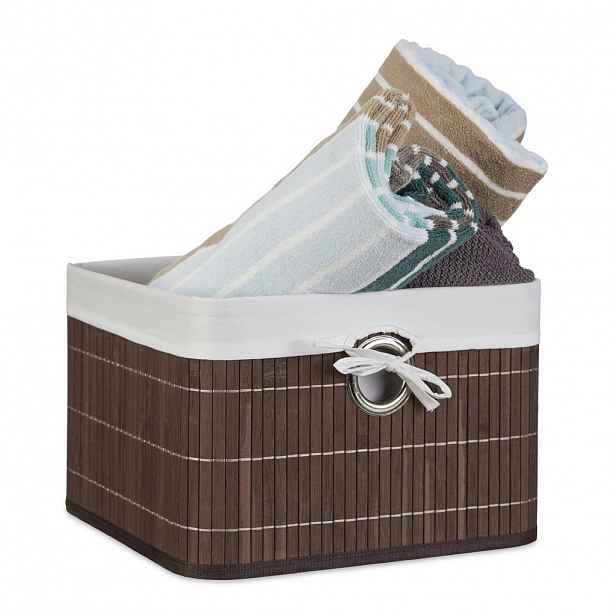Relaxdays KOŠ Hnědý bambus skládací 31 cm