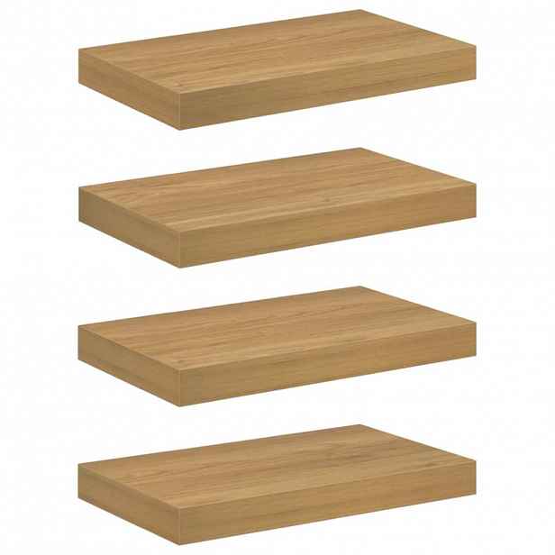 vidaXL Nástěnná polička 4 ks Hnědá 40 x 23,5 x 3,8 cm Kompozitní dřevo