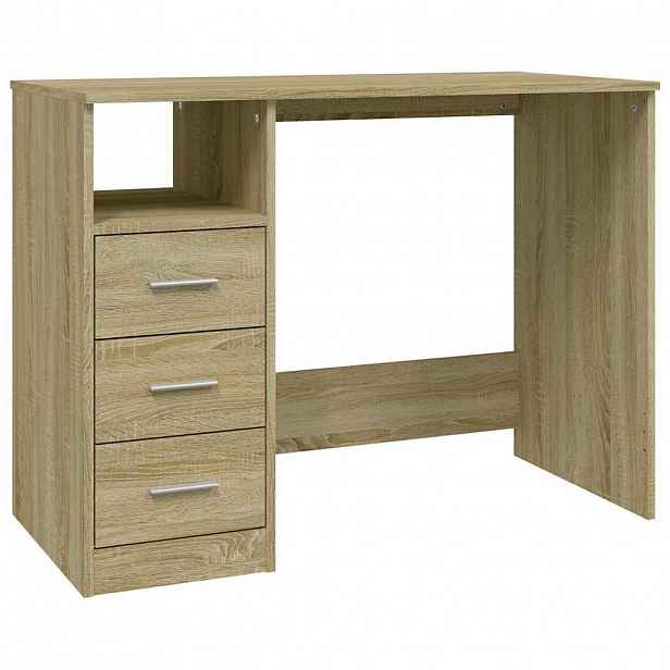 vidaXL Psací stůl se zásuvkami dub sonoma 102 x 50 x 76 cm kompozit