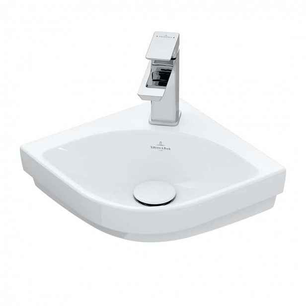 Villeroy & Boch Subway 3.0 - Umývátko rohové 32x32 cm, bez přepadu, otvor pro baterii, CeramicPlus, alpská bílá 437146R1