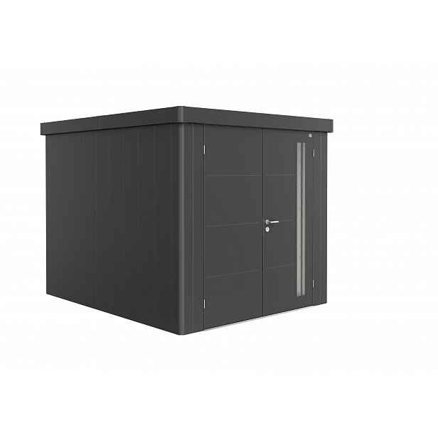 Zahradní domek NEO 3B, tmavě šedá, dvoukřídlé dveře BH85069