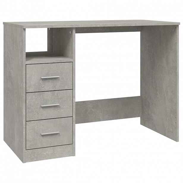 vidaXL Psací stůl se zásuvkami betonově šedý 102x45x148 cm kompozit