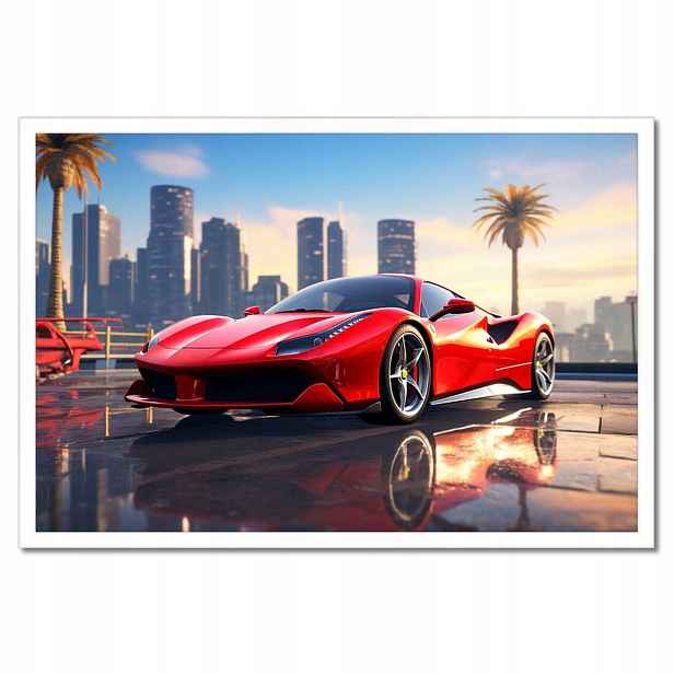 Plakáty v rámu 60x40 Červené Ferrari