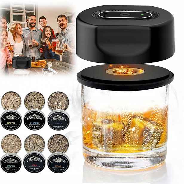 Barmanský Set Na Uzení Whisky S 6 Aromatickými Prvky Pro Domácí Bar