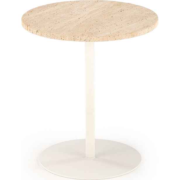 HALMAR Konferenční stolek Traverso 35 cm travertin/bílý