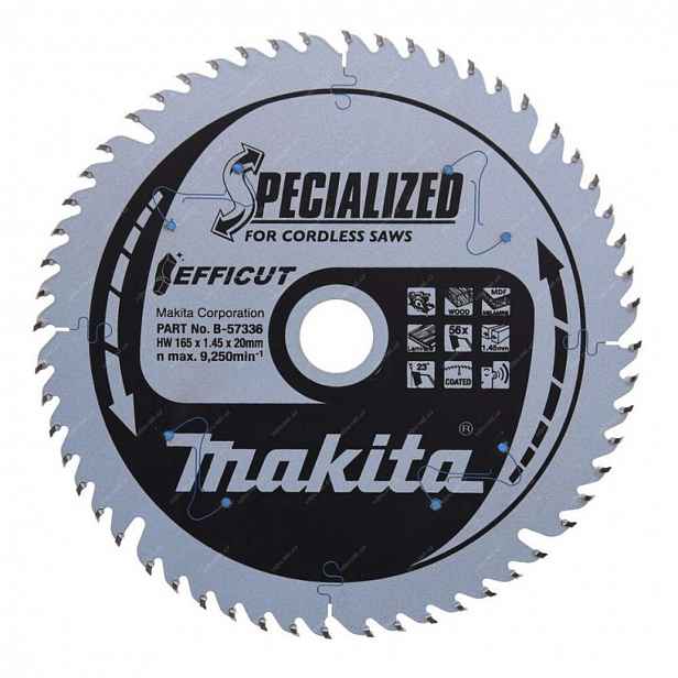 Makita - Pilový kotouč na dřevo 165x20 mm, 56 zubů B-57336