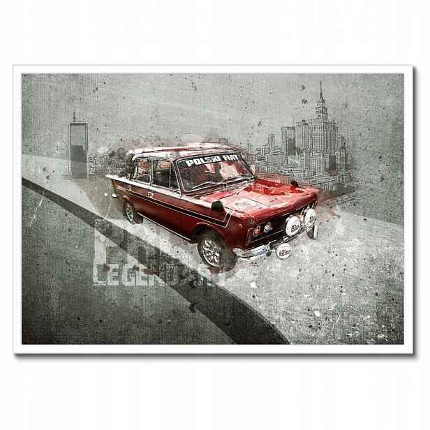 Plakáty v rámu 70x50 Červený Velký Fiat 125p