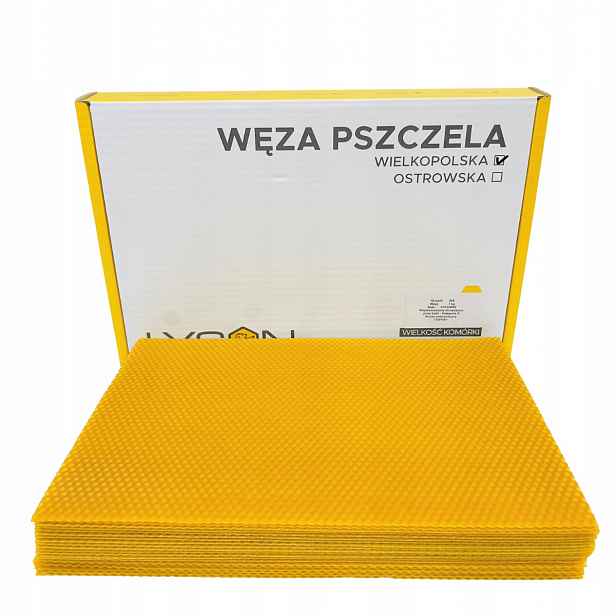 Včelí mezistěna Wielkopolska Łysoń 1 kg Badana přírodní Vosk 1 kg