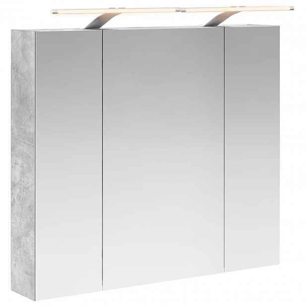 vidaXL Koupelnová zrcadlová skříň Betonově šedá 80 x 14.5 x 70 cm