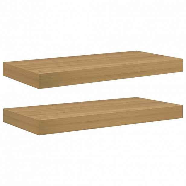 vidaXL Nástěnná polička 2 ks Hnědá 50 x 23,5 x 3,8 cm Kompozitní dřevo