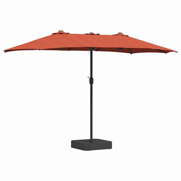 vidaXL Zahradní slunečník Cihlová 385 x 209 x 244 cm Polyester a ocel