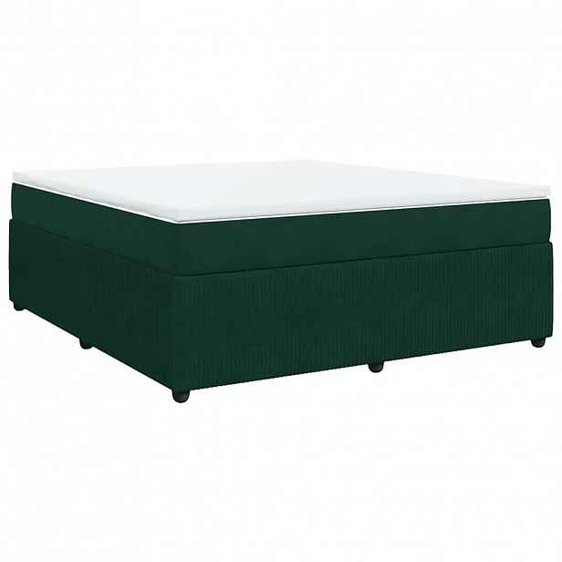 vidaXL Box spring postel s matrací tmavě zelená 180x200 cm samet