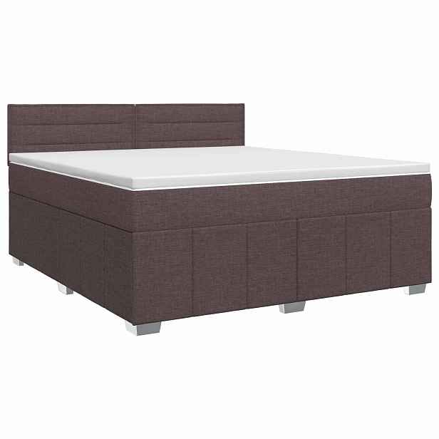 vidaXL Postel boxspring s matrací Tmavě hnědá 140 x 200 cm Textil