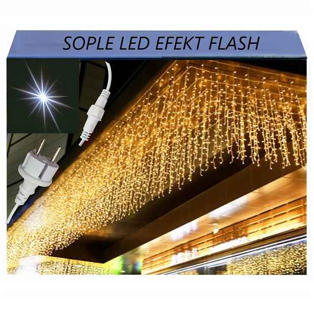 Rampouchy 300 Led Bílá teplá Venkovní Vánoční Osvětlení Na Stromeček Flash
