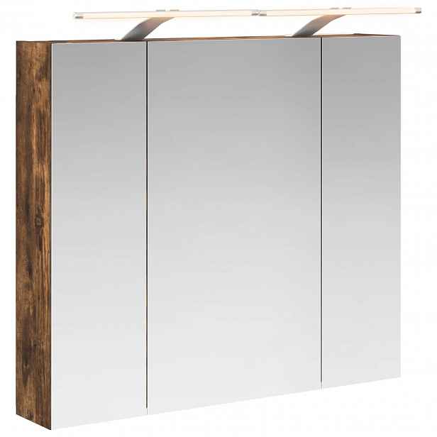 vidaXL Koupelnová zrcadlová skříň Kouřový dub 80 x 14.5 x 70 cm