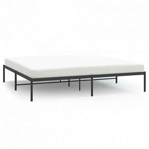 vidaXL Kovový rám postele černý 200 x 200 cm