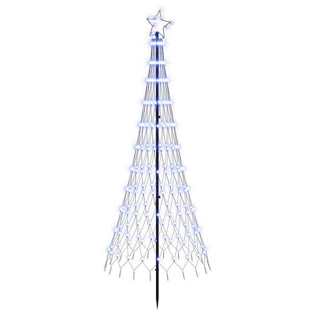 vidaXL LED vánoční strom 180 cm 230 LED Modrá Železo Černá