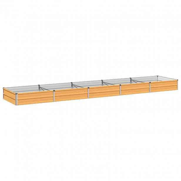 vidaXL Vyvýšený zahradní záhon Přírodní 400 x 80 x 24 cm