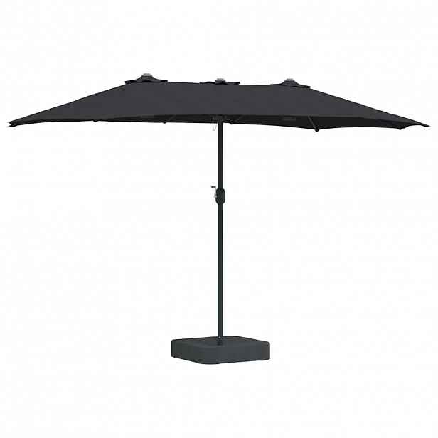 vidaXL Zahradní slunečník Černá 385 x 209 x 244 cm Polyester a ocel