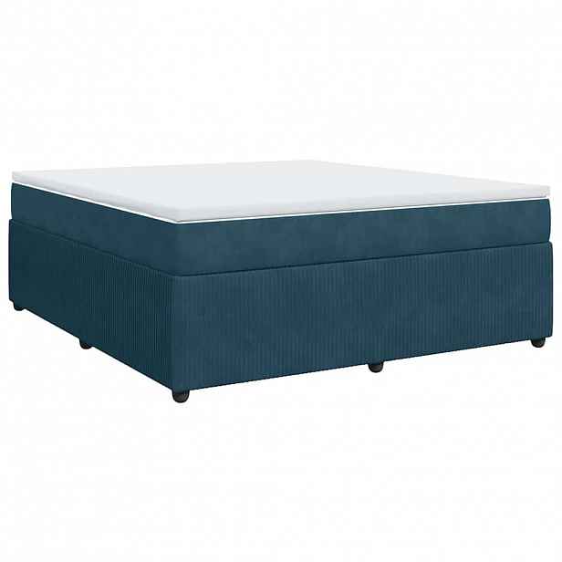 vidaXL Box spring postel s matrací tmavě modrá 180x200 cm samet