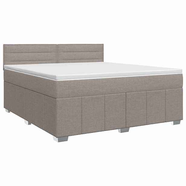 vidaXL Postel boxspring s matrací s čelo Taupe 140 x 200 cm Textil