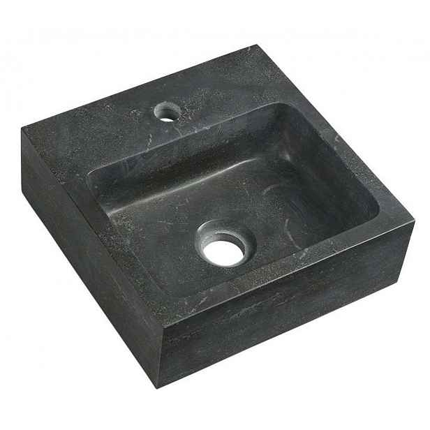 Sapho Blok - Umývátko 30x30 cm, bez přepadu, otvor pro baterii, antracit 2401-29