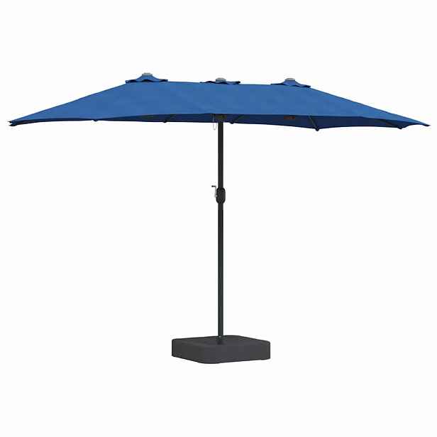 vidaXL Zahradní slunečník 385 x 209 x 244 cm Polyester a ocel Azurblau