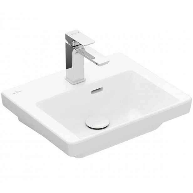 Villeroy & Boch Subway 3.0 - Umývátko nábytkové 45x37 cm, s přepadem, otvor pro baterii, CeramicPlus, Stone White 4370FKRW