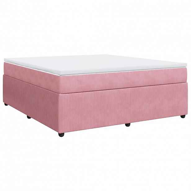 vidaXL Box spring postel s matrací růžová 180x200 cm samet