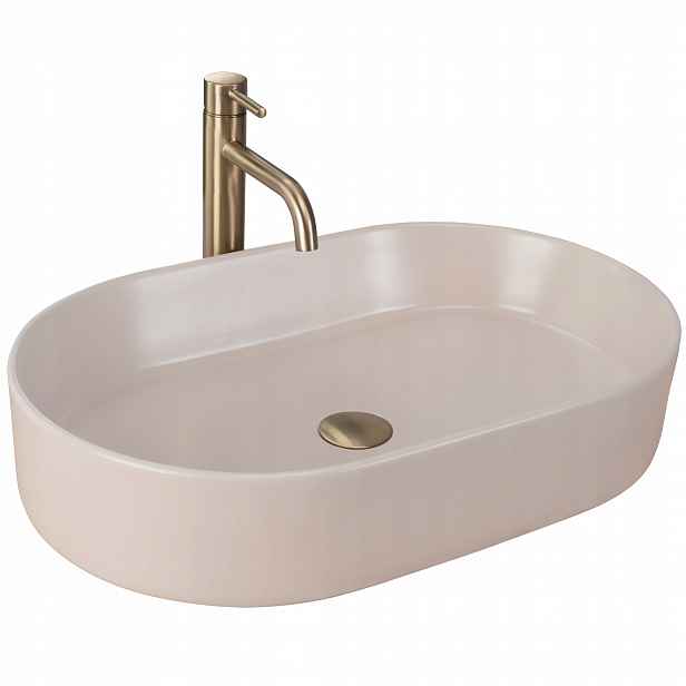 Umyvadlo Na Desku Béžové Rea Nadia Beige Matt Keramická Matná 61x38,5 cm