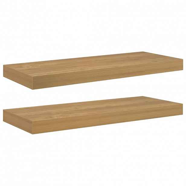 vidaXL Nástěnná polička 2 ks Hnědá 60 x 23,5 x 3,8 cm Kompozitní dřevo