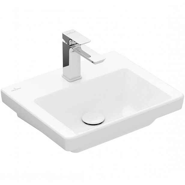 Villeroy & Boch Subway 3.0 - Umývátko nábytkové 45x37 cm, bez přepadu, otvor pro baterii, alpská bílá 4370FL01