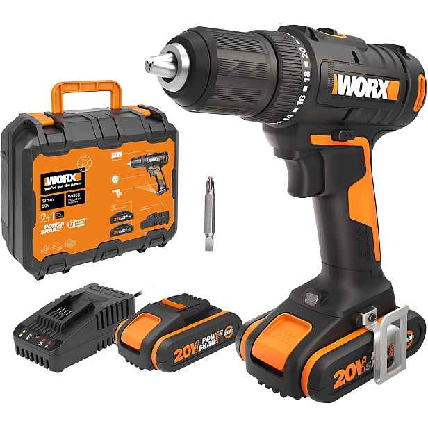 Worx WX108 Aku Vrtačka 45NM 13MM+2xAKU Nabíječka