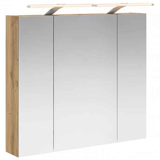 vidaXL Koupelnová zrcadlová skříň Dub artisan 80 x 14,5 x 70 cm