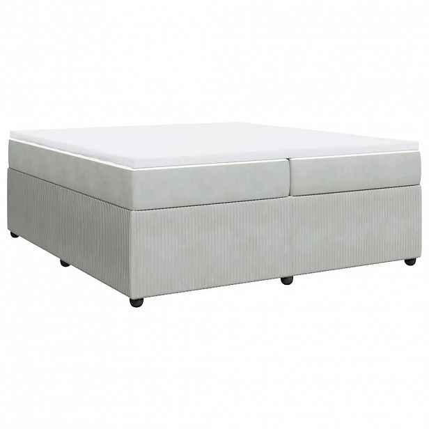 vidaXL Box spring postel s matrací světle šedá 200x200 cm samet