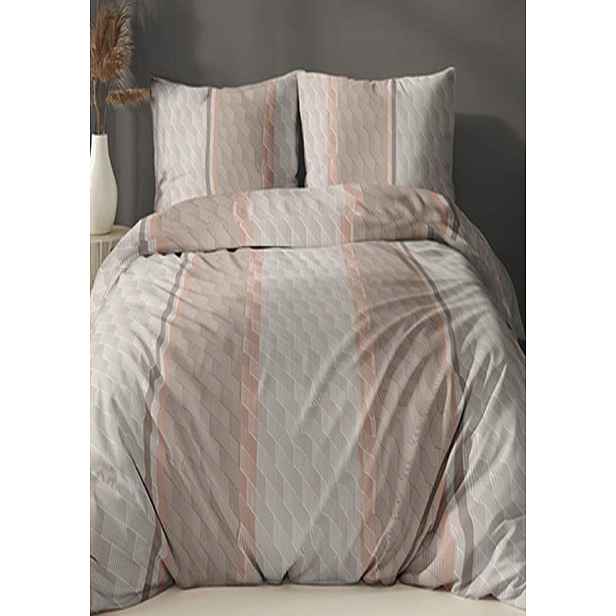 Flanelové povlečení 140x220 +70x90 Geometrie béžová