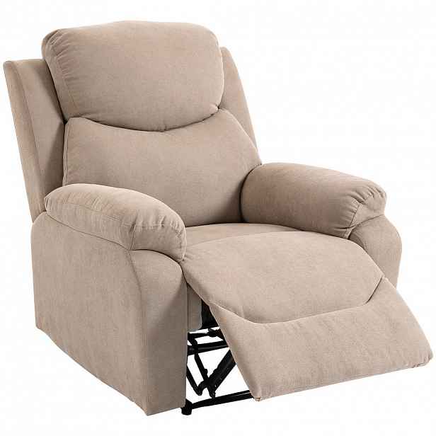 HOMCOM RELAXAČNÍ křeslo polyester béžové