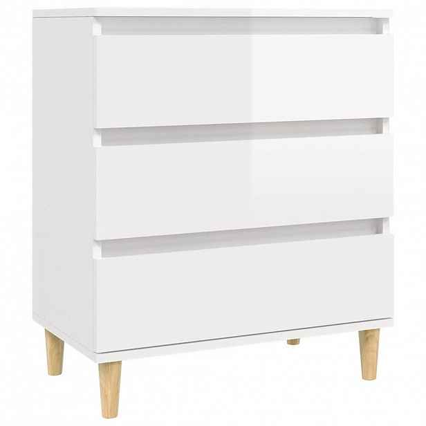vidaXL Příborník bílý s vysokým leskem 60x35x70 cm kompozitní dřevo