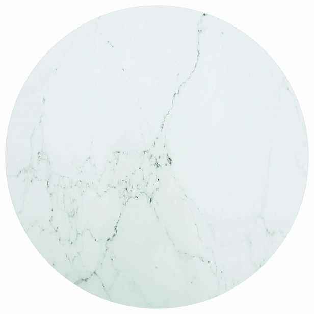 vidaXL Stolní deska bílá Ø 80 x 1 cm tvrzené sklo mramorový design