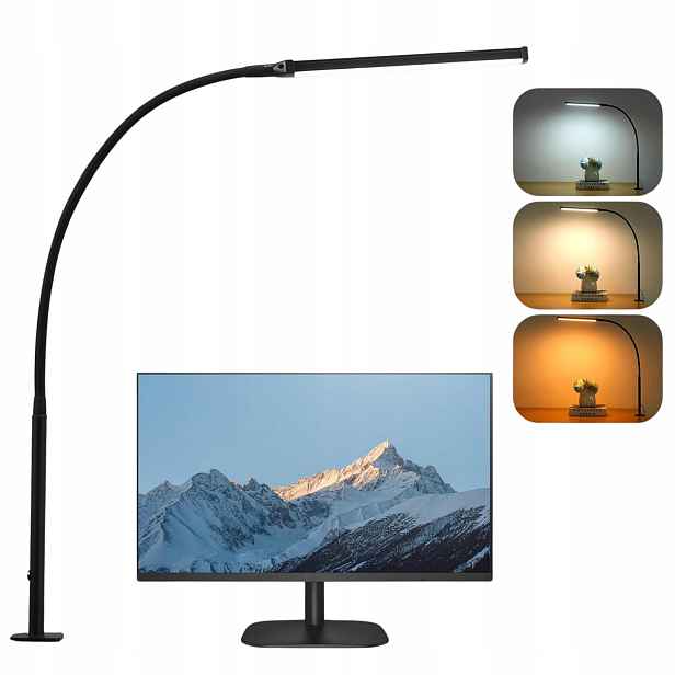 Led stolní lampa připevněná k pracovní desce, flexibilní pro čtení ručních prací