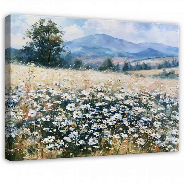Obraz Krajina Květiny Polní Příroda Louka Hory Do Předsíně Kanceláře 100x70