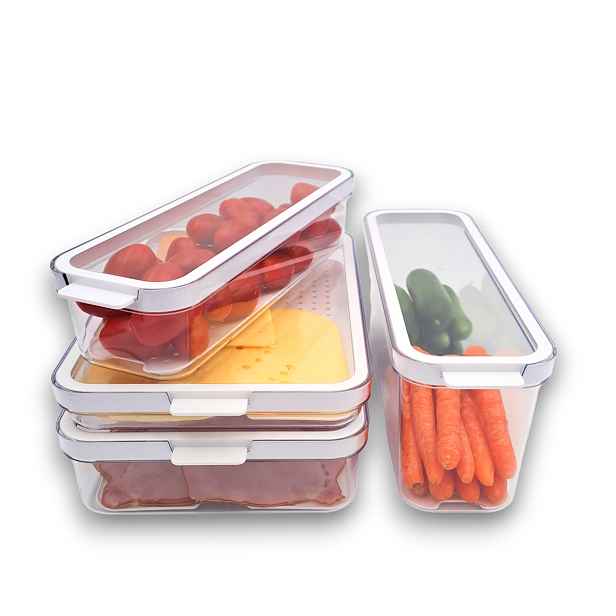 Rotho Sada 4ks organizéru do lednice CAUMA - 1,15l+1,3l+2l+2,6l
