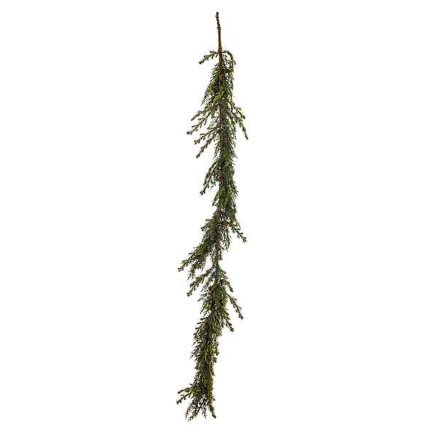 Umělá vánoční girlanda jehličnatá zelená se šiškami 160 cm AP186298