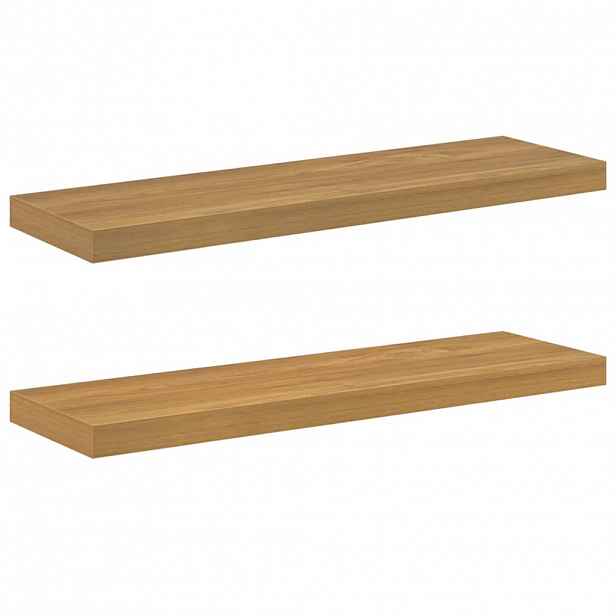 vidaXL Nástěnná polička 2 ks Hnědá 80 x 23,5 x 3,8 cm Kompozitní dřevo