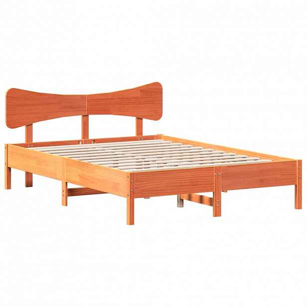vidaXL Postel bez matrace voskově hnědá 120 x 200 cm masivní borovice