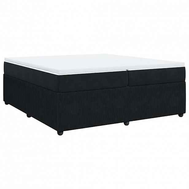 vidaXL Box spring postel s matrací černá 200x200 cm samet