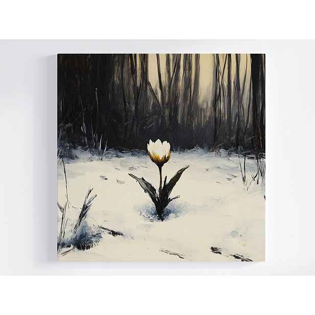 Obraz Na Plátně Canvas Zima Sníh Mráz Květina Přežití Naděje 60x60